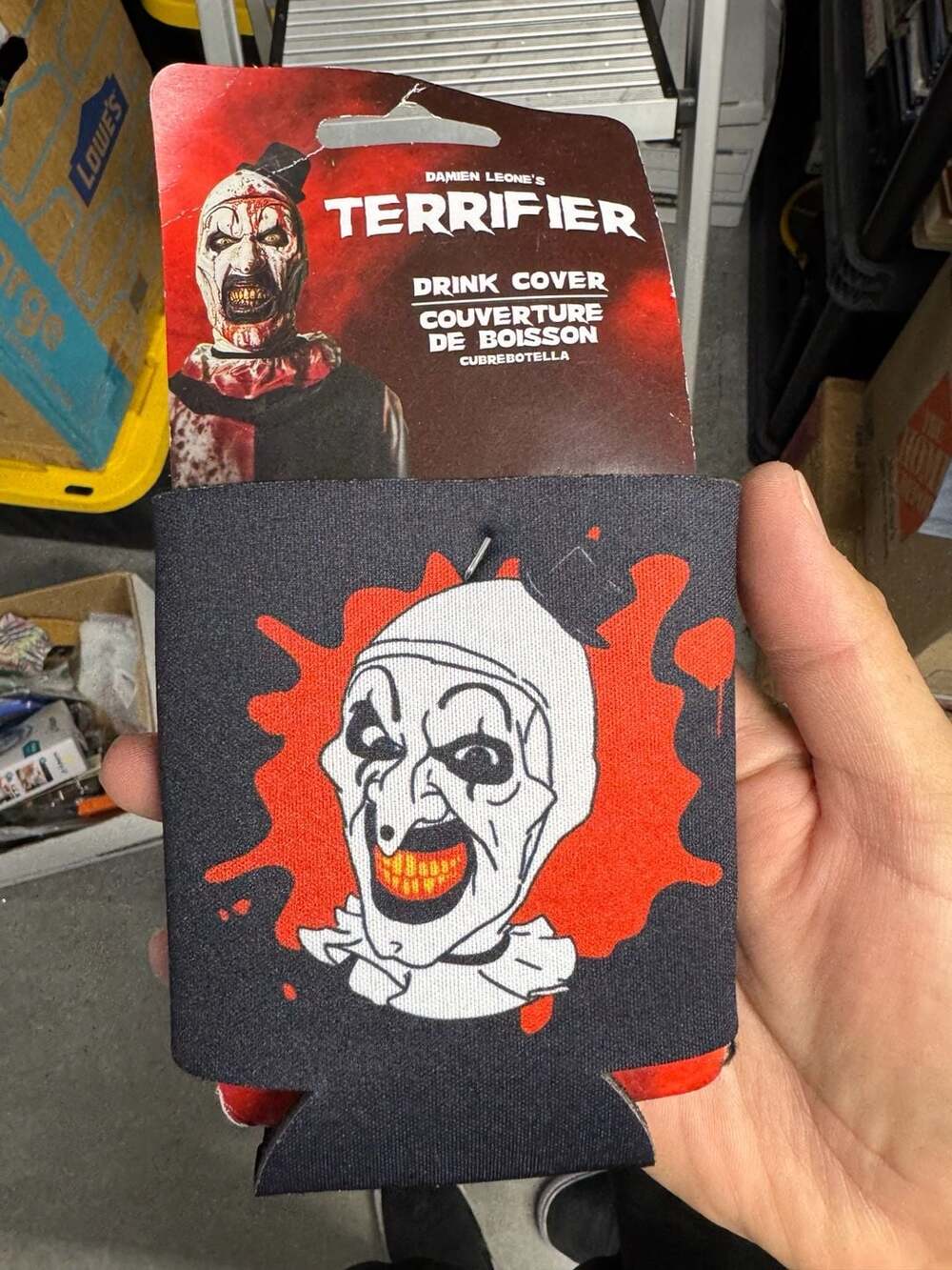 Damien Leone's Terrifier Art The Clown Drink Cover Can Cooler